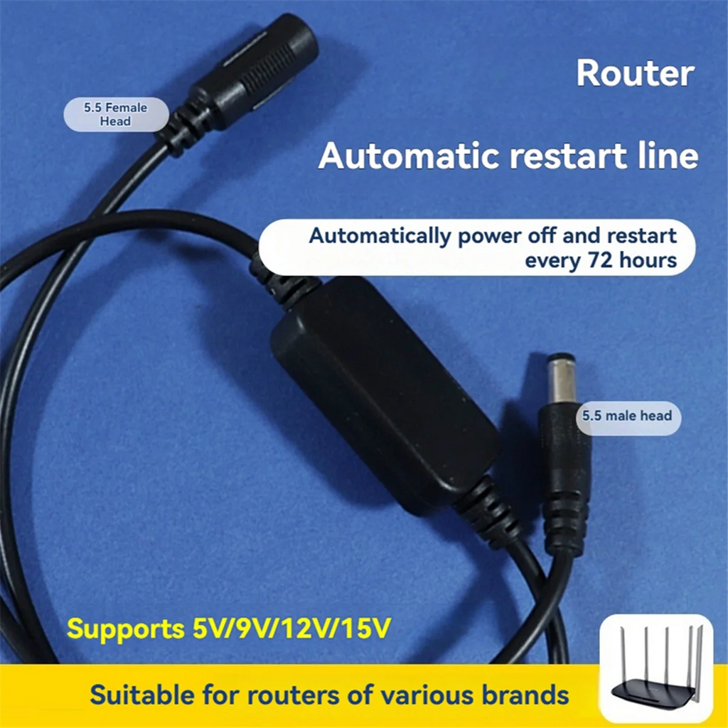 Router Restart Line Router 72 Hours Automatic Restart Cable Routing Timer Reset Tool Black