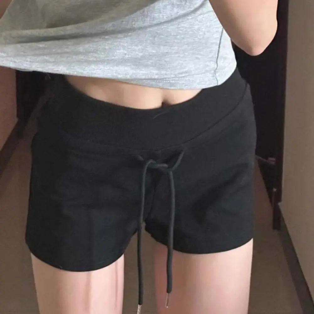 Drawstring High Waist Shorts Pajamas Pants Slim Fit Hot Woman Short Pants Trousers American Style Summer Casual Shorts Office