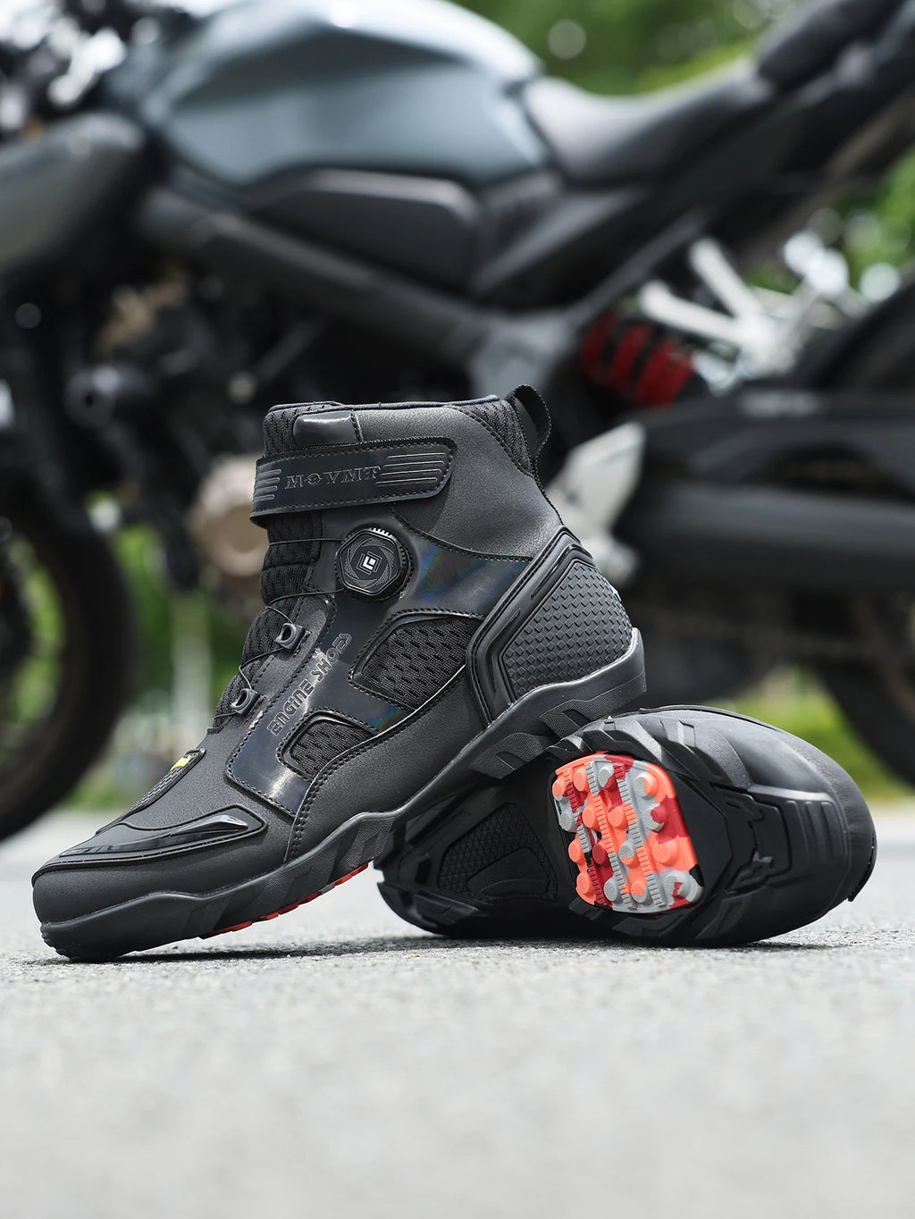 Motorcycle Riding Shoes Men's Breathable Leather Boots Casual Comfortable Slip-On Ankle Boots for Urban Cycling