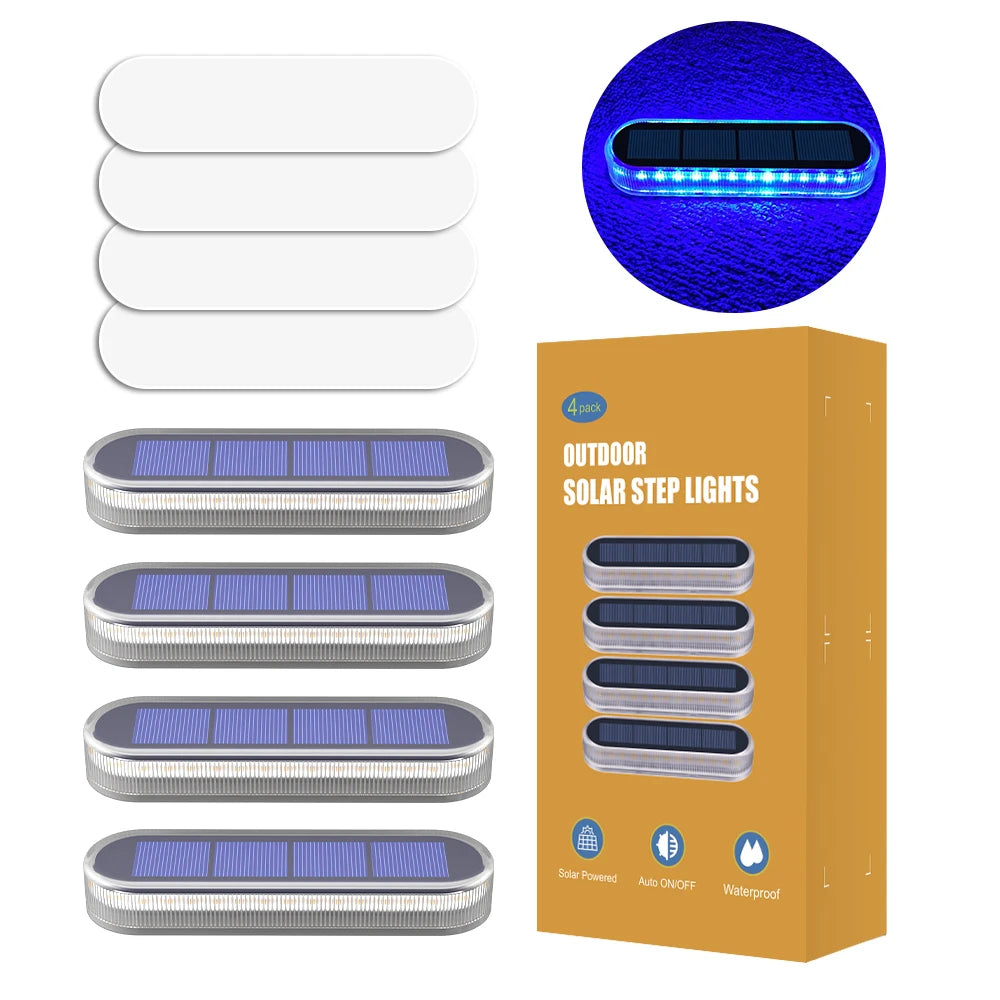 Solar Deck Light Solar Ground Light Outdoor Pathway Stair Lamp Railing Fence Yard IP68 Waterproof Driveway Solar Light