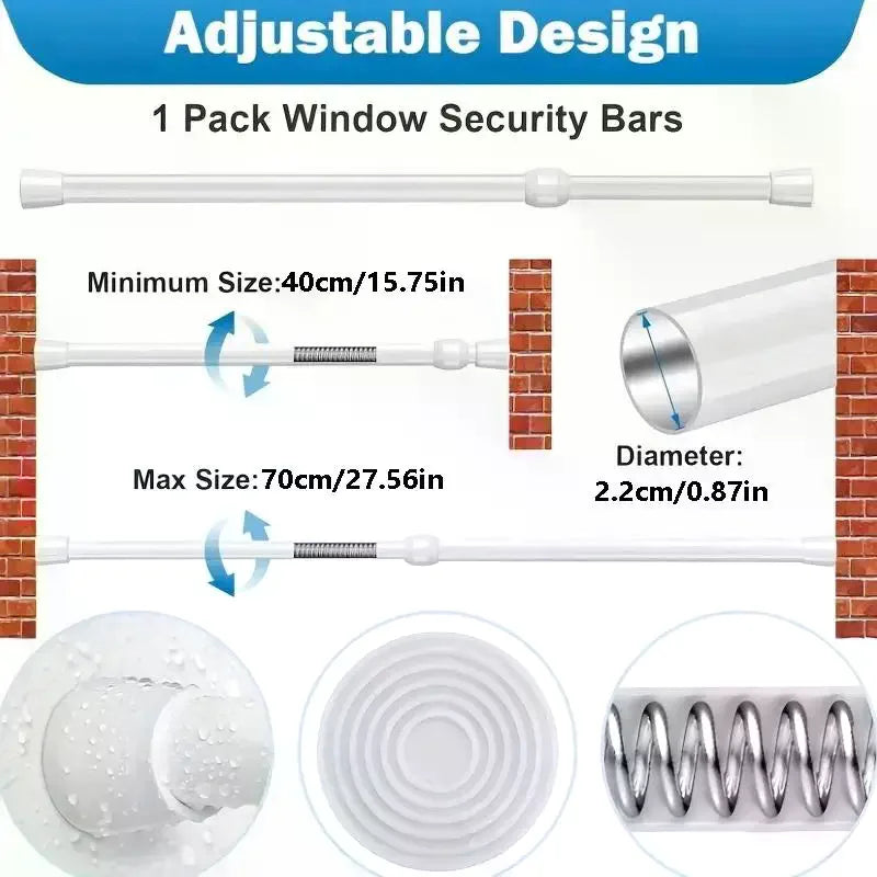 Effortless Home Organizer - Adjustable Spring-Loaded Rod - Perfect for Kitchens, Bathrooms & Doorways Without Drilling