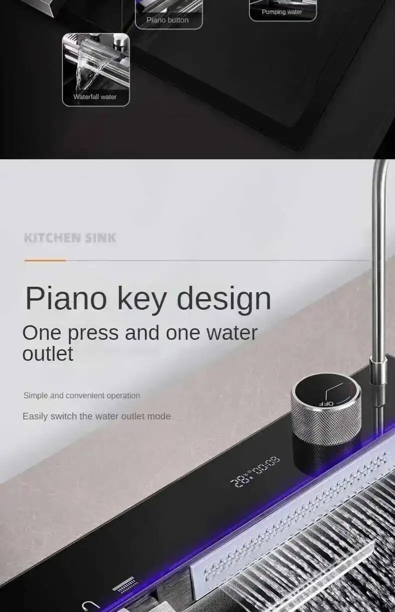 Sinks Creative Smart Kitchen Sinks for Apartments Modern Metal Multi-functional Sinks Kitchen Luxury Household for Rental Houses