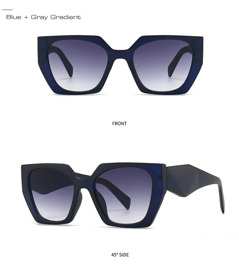 SHAUNA Retro Polygon Cat Eye Women Sunglasses Fashion Brand Designer Colorful Gradient Men Sun Glasses Shades UV400