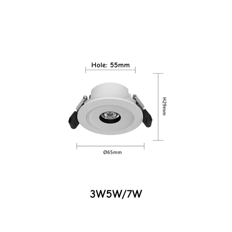 Embedded LED ultra-small spotlight, living room, corridor, wine cabinet, ambient lighting, 3°, 5°, 8°, 10°, 15° museum lighting