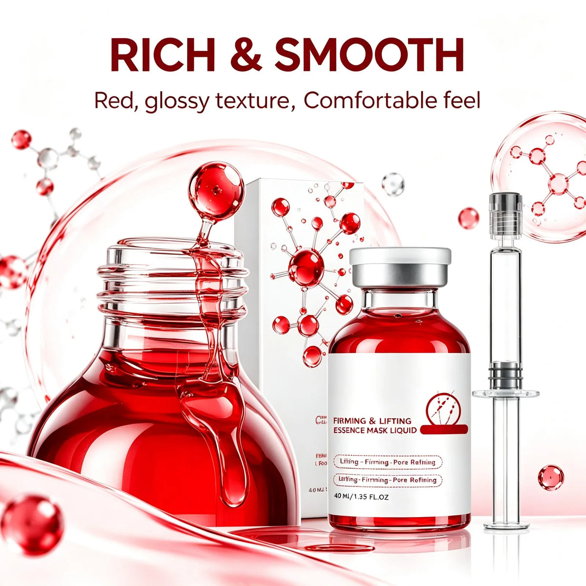 Firming Facial Essence 40ml Contour Serum Night Repair Makeup Prep for Smooth Skin Hydrating Non Sticky Daily Face Massage Care