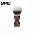 YAQI Caramel Cat's Whisker Synthetic Hair Mens Wet Shaving Brush - Premium Quality Travel Beard Care Grooming Tool