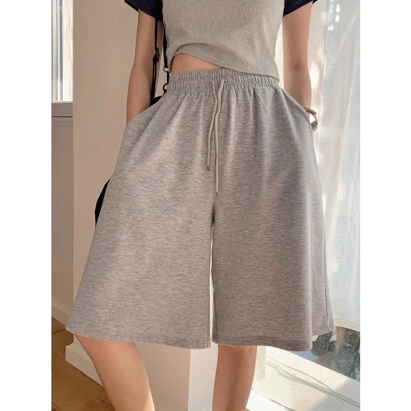 Women's Drawstring Belt Versatile Casual Loose Shorts Summer New Item Unisex Casual Shorts