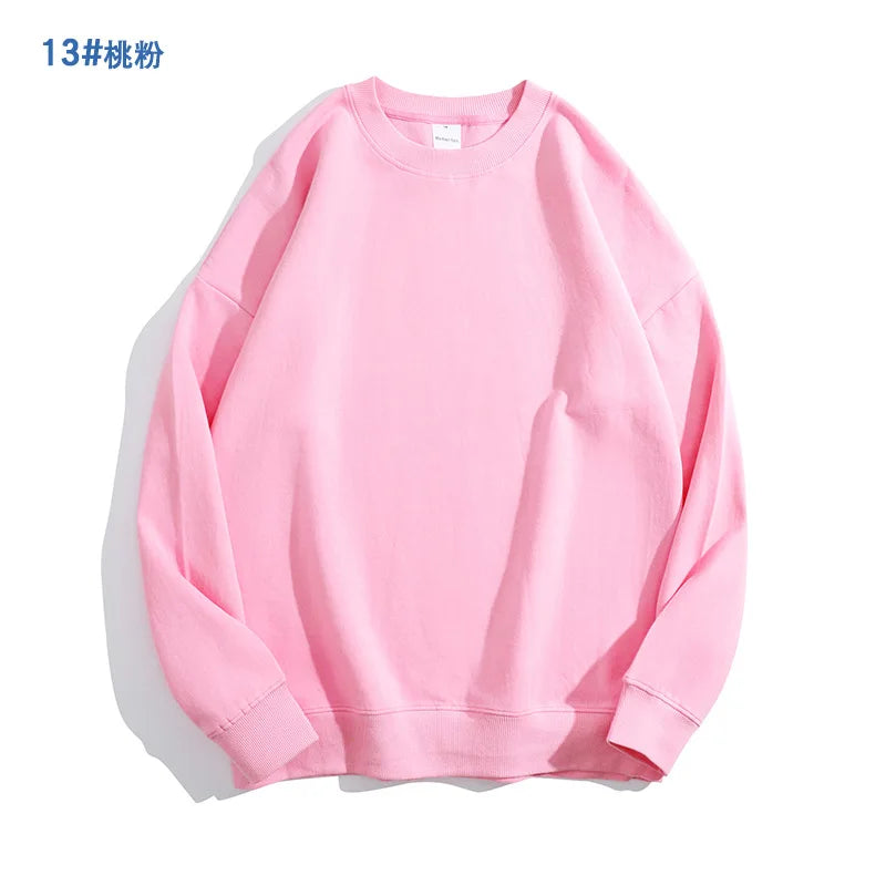 Spring Oversize Sweatshirts for Women O Neck Cotton Solid Hoodie Long Sleeve Tops Loose Women's Pullovers Fashion Streetwear