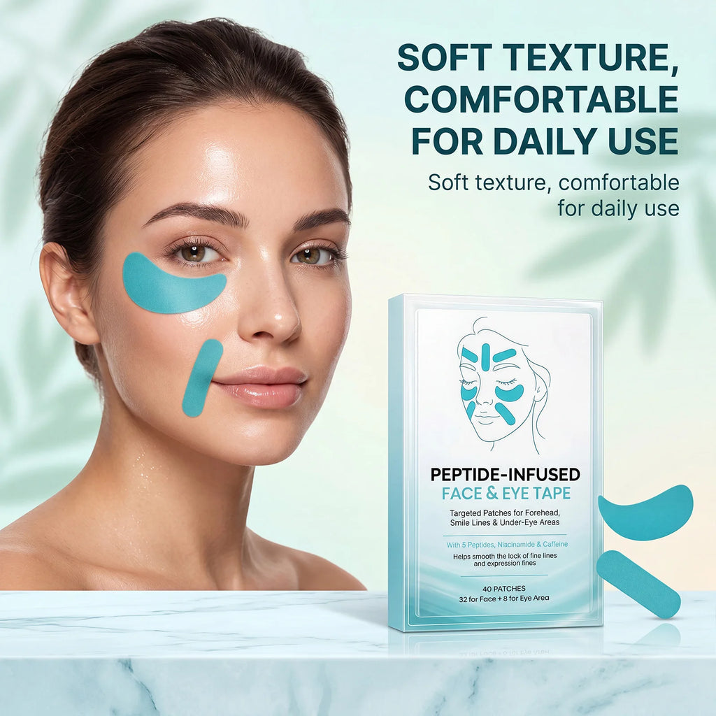 Peptide-Infused Face & Eye Tape Wrinkle Removal Sticker Smooth Forehead Smile Lines Wrinkles Peptide Facial Tape Skin Care Tools