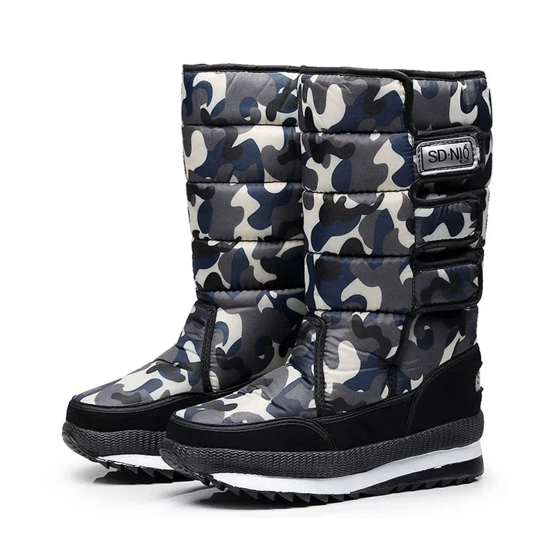 Winter Boots Thick Plush Waterproof Non-slip Boots Fashion Women Winter Shoes Warm Fur Botas Mujer Women Snow Boots Platform
