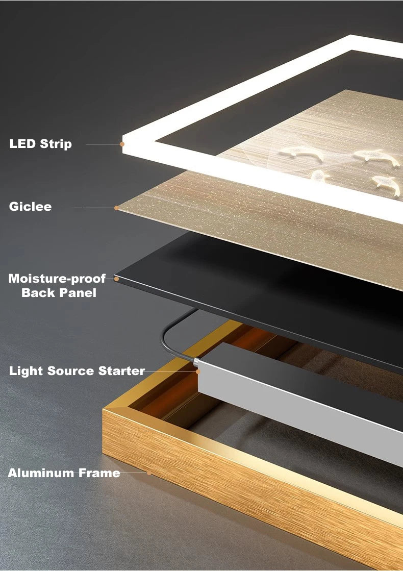 Led Light  Decorate living room dining room  orridor Bedroom staircase Simple Modern Hanging Painting Mural Ginkgo Mural Lamp