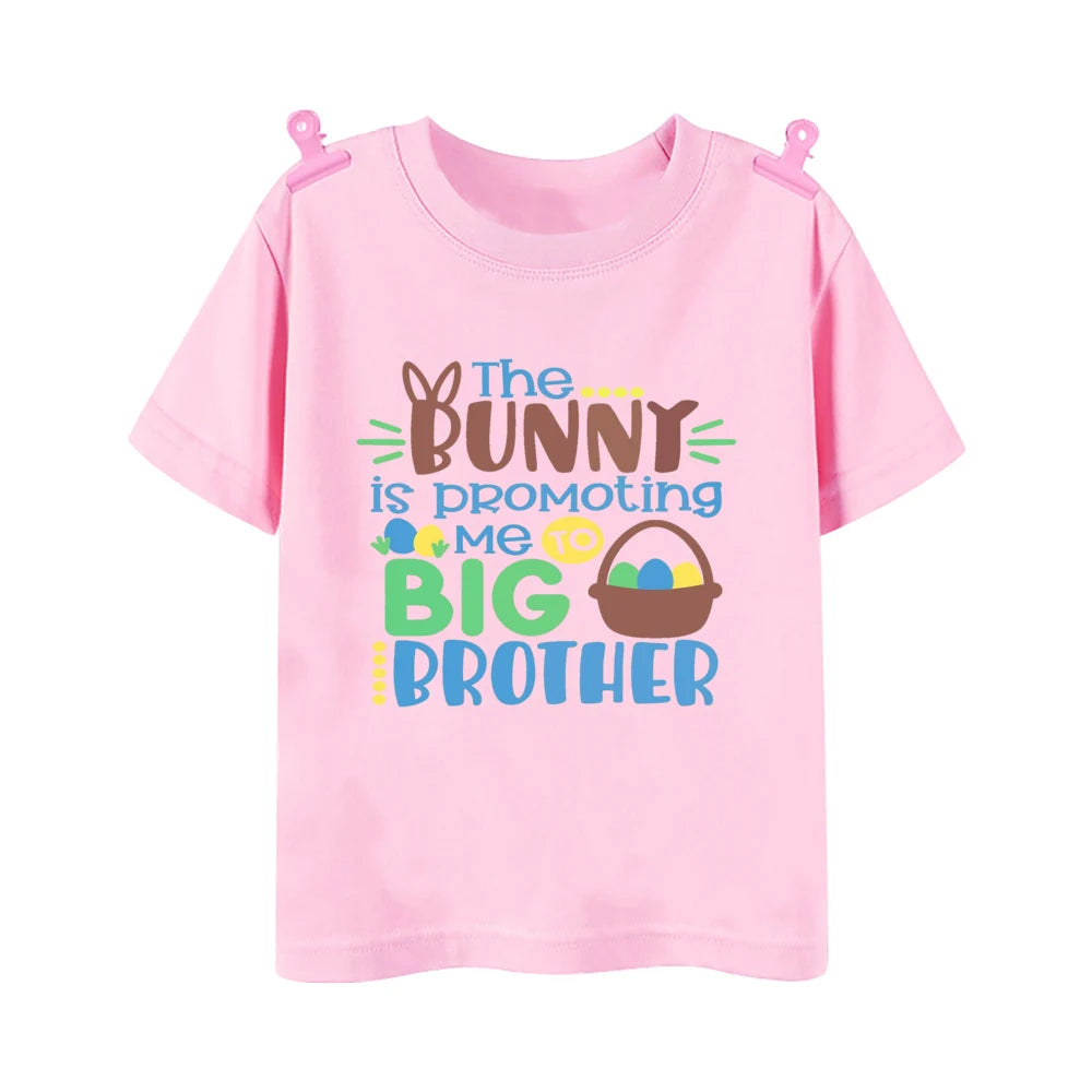 Happy Easter Bunny Print Kids Shirt Easter Party Boys Girls Outfit T-shirt Child Holiay Clothes Children Short Sleeve Shirts Tee
