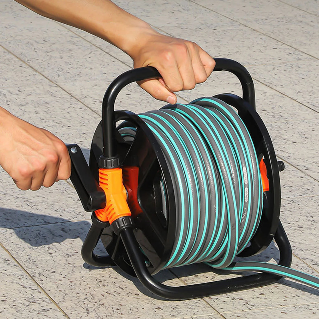 DIY Hose Reel Multi-Purpose Water Pipe Storage Rack Wear Resist Single Arm Pipe Coiler Portable Home Garden Hose Storage Stand