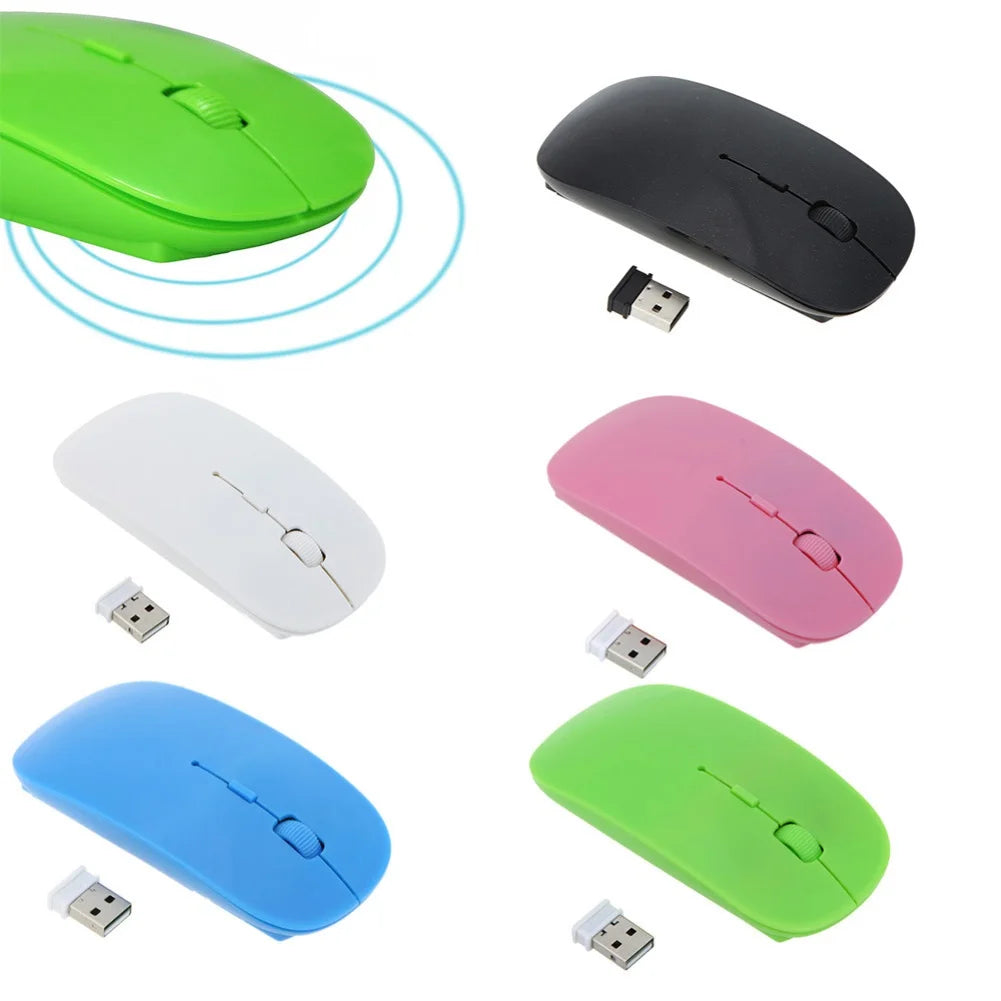 Portable Creative Mini Ultra Slim Cute Wireless Bluetooth Mouse 2.4G Receiver Laptop Gaming Mice PC 1000dpi Computer Accessories