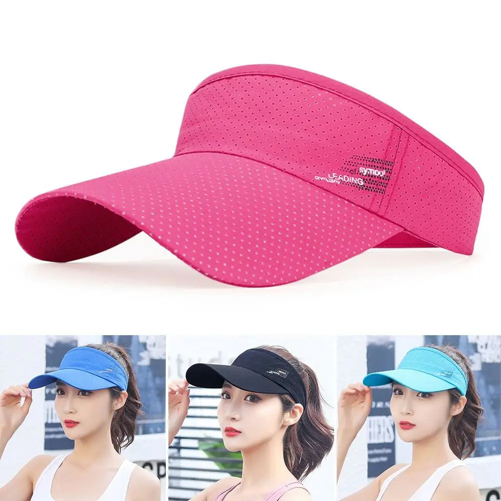 Summer Breathable Sun Hat Adjustable Quick-drying Sports Visor Casual Top Empty Beach Hat Running