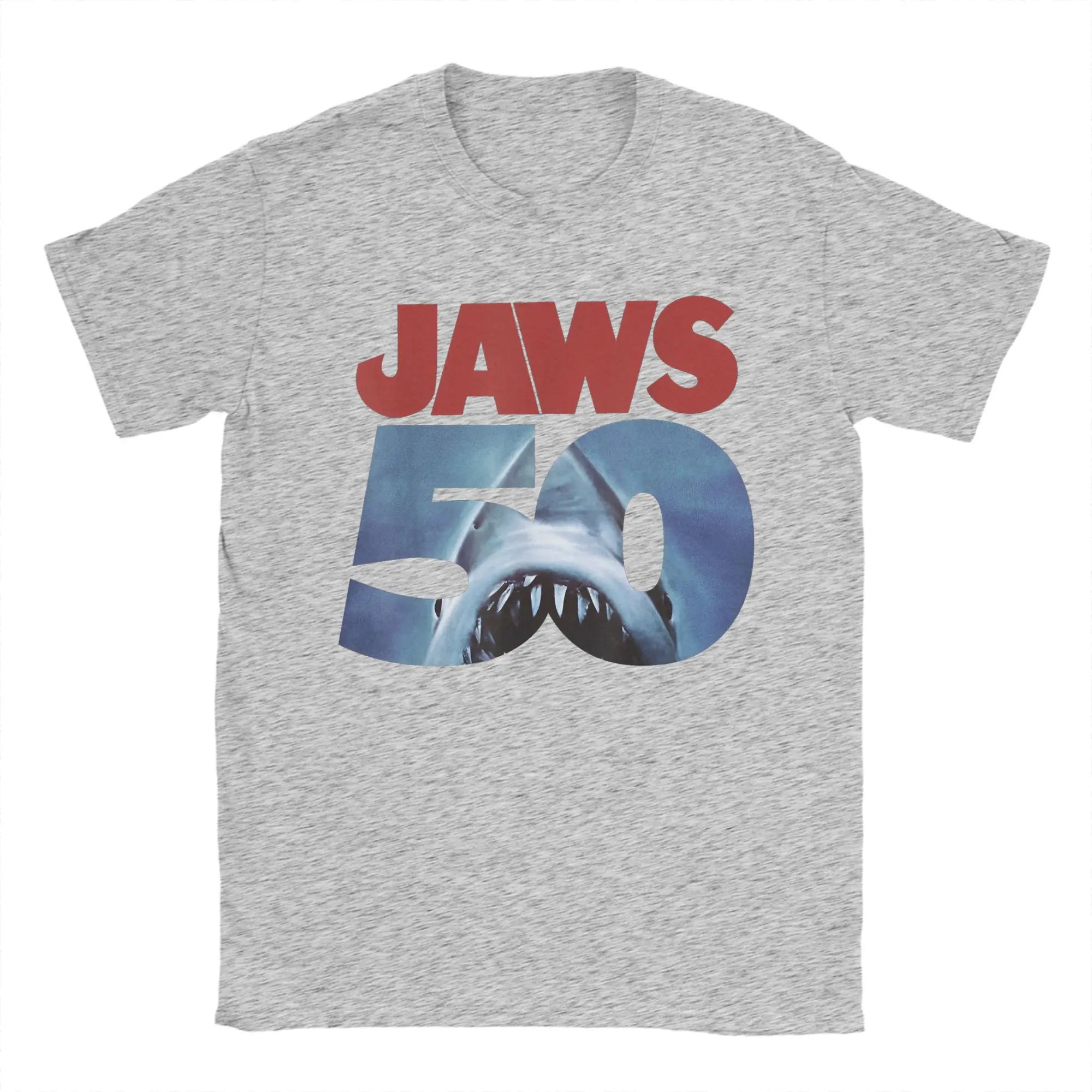 Jaws 50th Anniversary Logo Movie Graphic T Shirt Men Cotton Creative T-Shirt Round Neck  Tee Shirt Short Sleeve Tops New Arrival