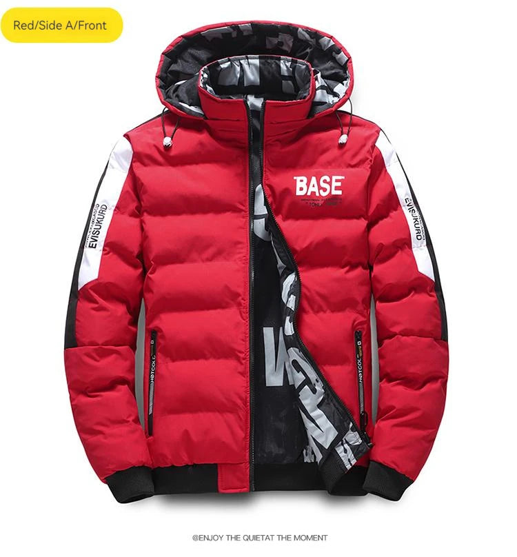 Ueteey Winter Warm Cotton Jacket Men 2023 Windproof Padded Thick Hooded Parkas Down Jakcets Casual Outdoor Mens Coat Streetwear