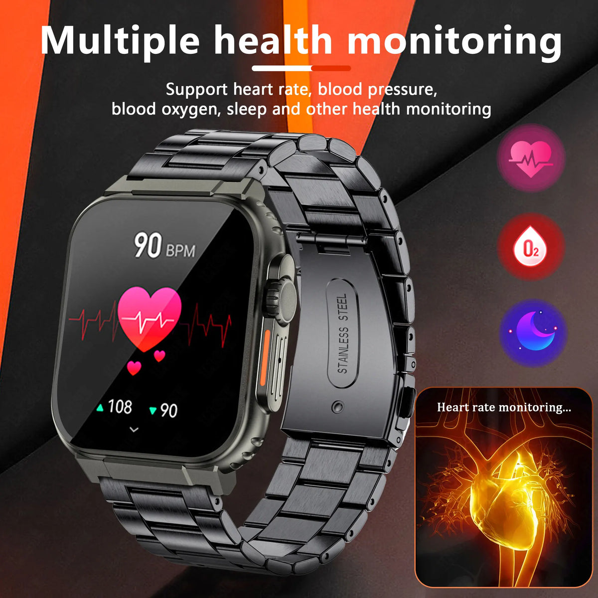 LIGE 600mAh New Smart Watch Men Outdoor Sports Fitness Bracelet Blood Pressure Clock IP68 Waterproof Men Smartwatch For Android