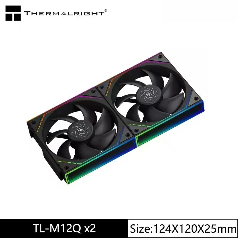 Thermalright TL-M12Q X3 120mm PC Case Cooling Fans, Daisy-Chain | 2000RPM | High Airflow | ARGB | Dual Infinity Mirrors Lighting