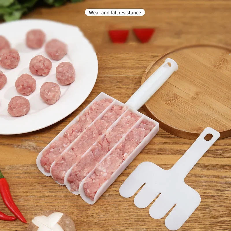 NEW Quadruple Meatball Maker Set Rice-Meat Dumplings Maker Fried Fish Meat Making Balls Mold Kitchen Gadgets Cooking Accessories