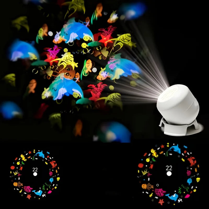 LED Starry Ocean Projector Light, 360° Rotating Dynamic Projection Night Light, USB Plug-in Ambient Lamp, Decorative Lighting