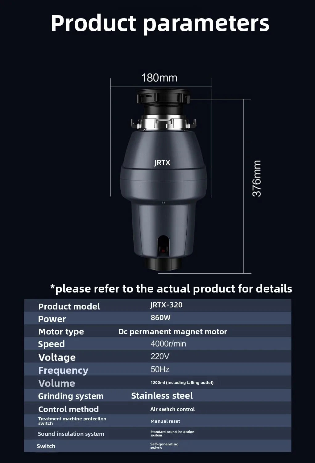 Garbage processor kitchen grinder household  sink fully automatic bone vegetable leaf kitchen waste machine remote control