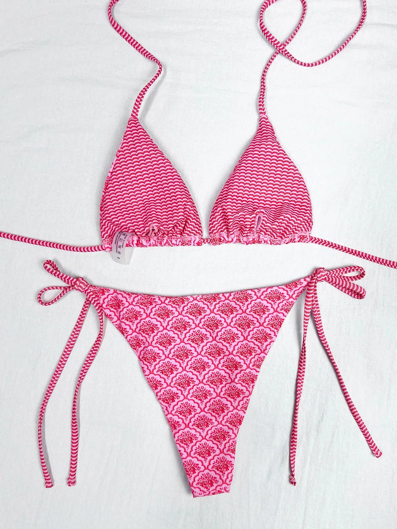 2026 Retro Polka Dot Tie Side Bikini Set for Women, Sexy Push Up Halter Neck Swimwear, High Waist Beach Bathing Suit, Summer