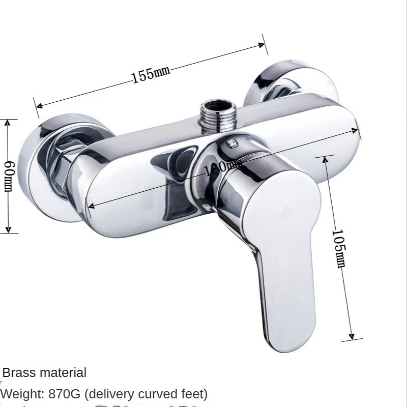 Brass Shower Faucet Mixer Valve Set with Shower Head and Hidden Switch for Bathroom Hot and Cold Water Tap  Bath
