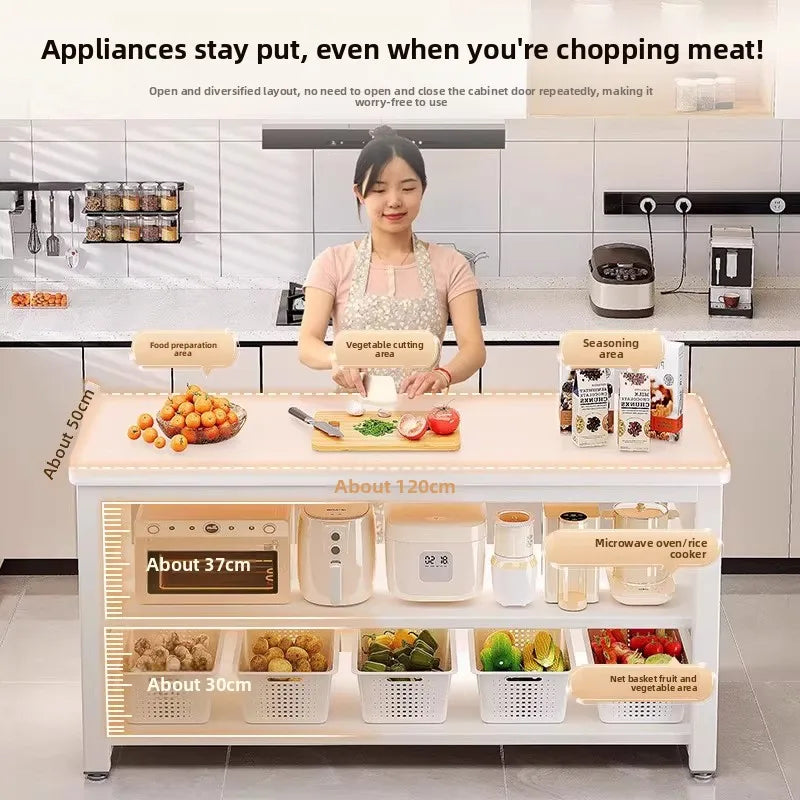 Kitchen Storage Shelf Metal Frame Organizer Stand for Microwave Oven Pantry Furniture for Home Dining Room Restaurant