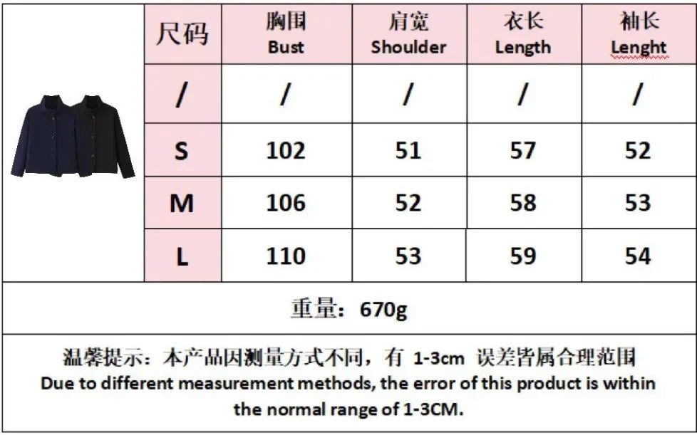 Autumn Stand Collar Jackets for Women Loose Woolen Fabric Single-breasted Coat Women Solid Color Versatile Short Jacket Women