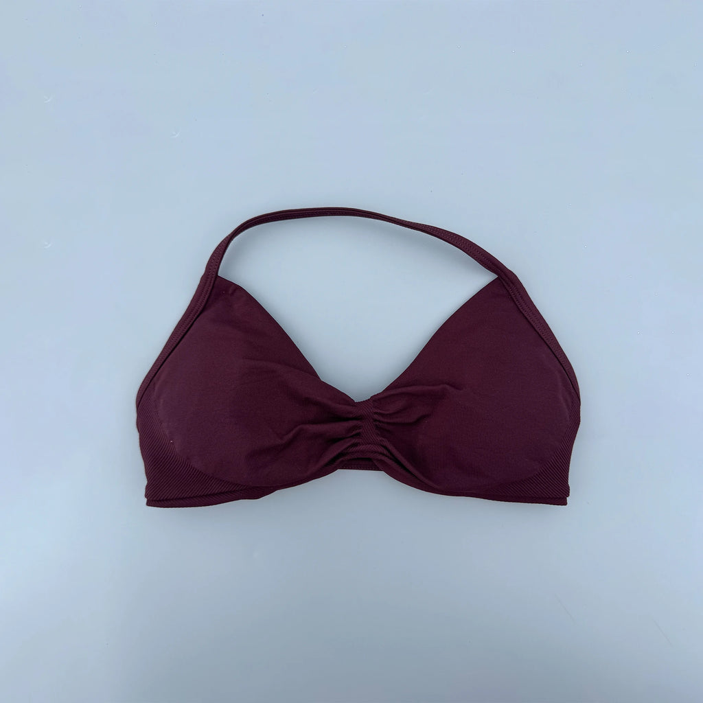 Sports Strappy Bra Yoga Underwear Women Gym Crop Top Running Exercise Backless Bra Support ActiveWear Fitness Workout Halter