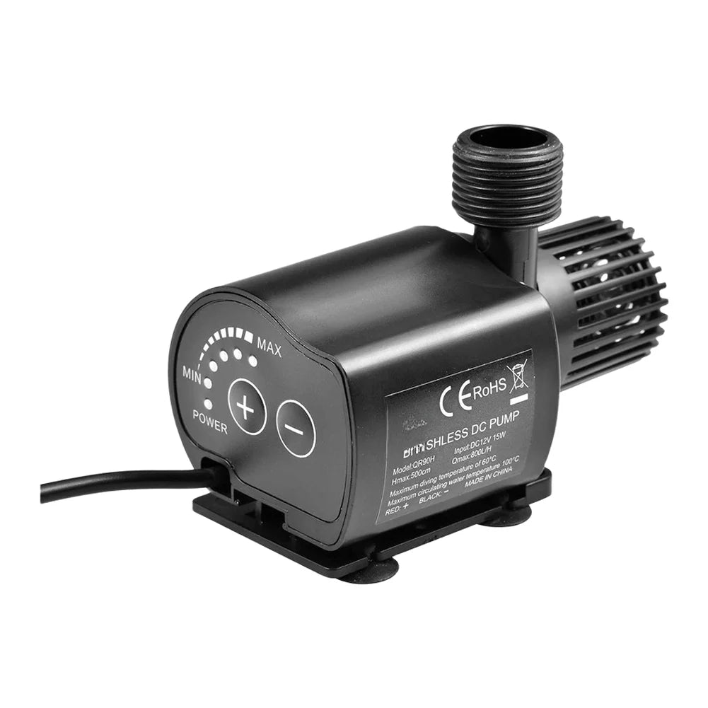 DC12V Solar Brushless Water 800L/H 5M Lift Adjustable Flow Fountain Circulating For Garden Pond Aquarium