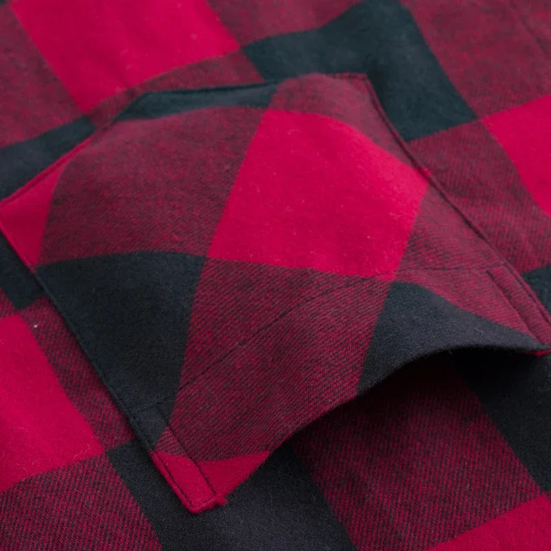 2026 100% Cotton New Male Casual Long Sleeve Warm Man Clothes Flannel Plaid Shirt Men Plus Size 3XL 4XL