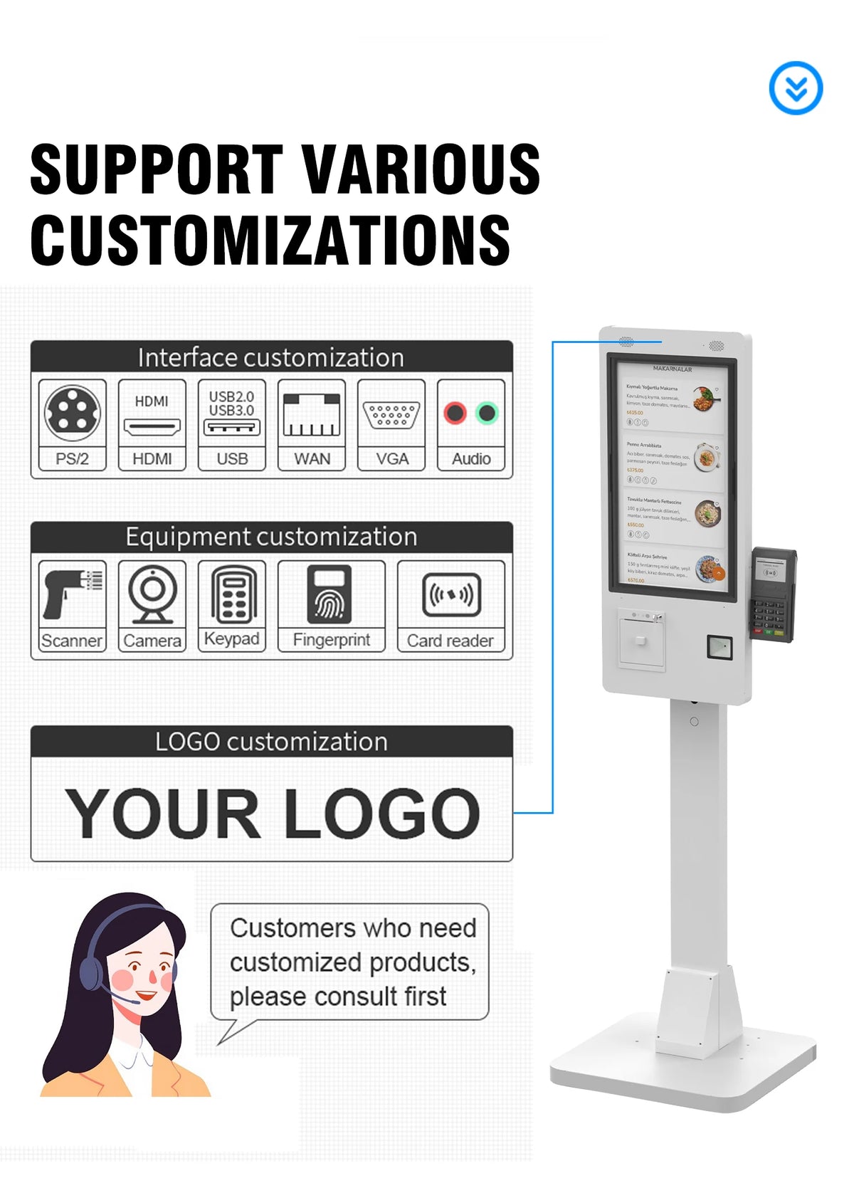 32 Inch Vertical POS Touch Screen Cash Register Terminal With Full HD Android For Retail And Restaurant Stores