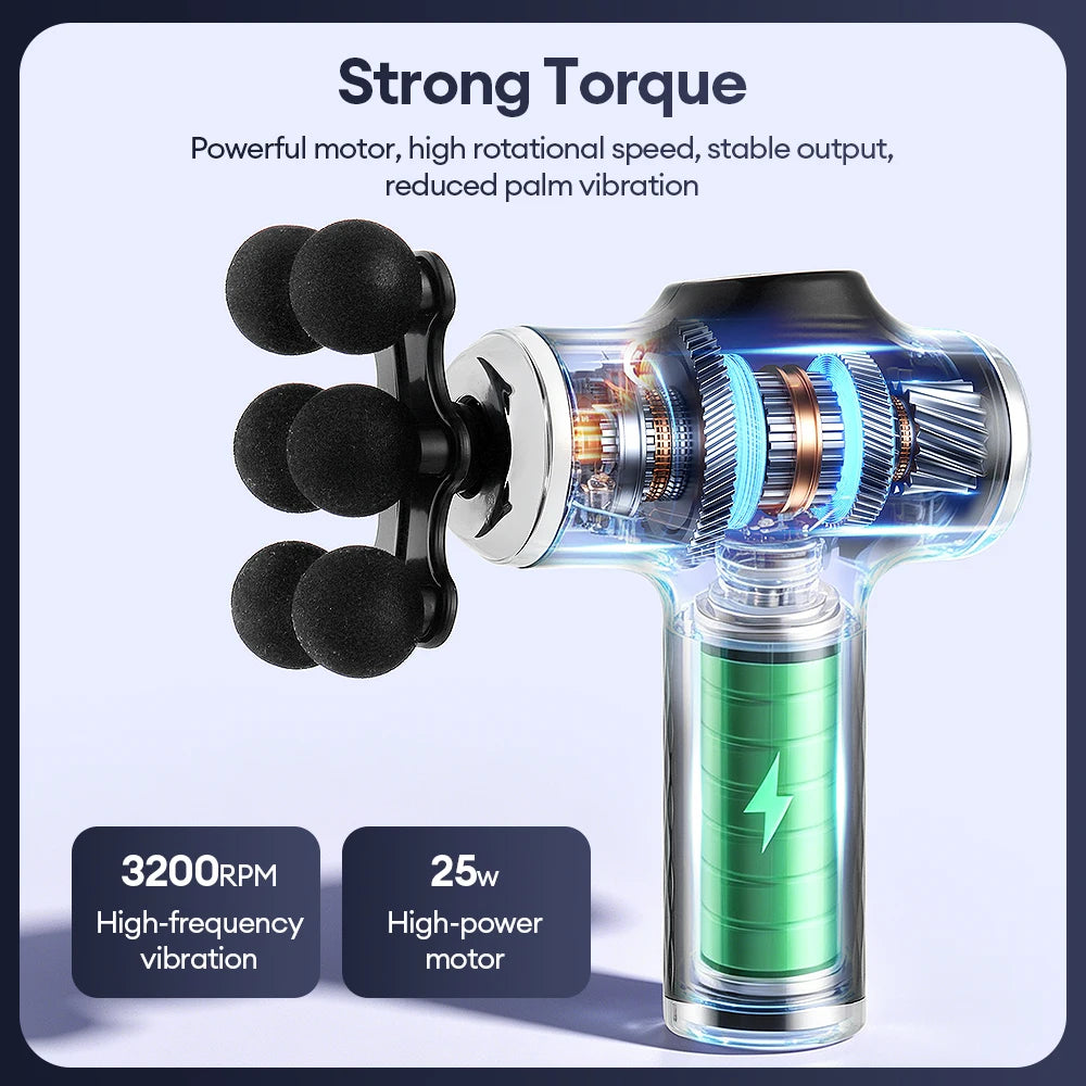Professional Fascia Gun Mini Deep Tissue Massage Gun Wireless 38 Speed Level Electric Percussion Massager Body Muscle Relaxation