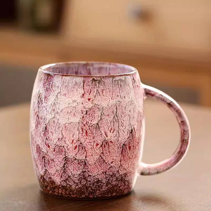Japanese Style Coffee Cup Creative High-Capacity Kiln Change Ceramic Cup Vintage Household Office Drinkware Milk Mug Water Cup
