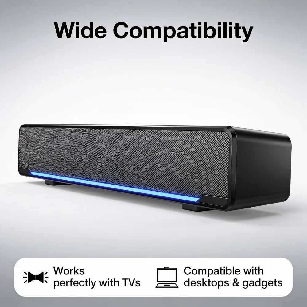 Wired And Wireless Bluetooth 5.0 Speaker For TV Soundbar With Subwoofer Wireless Bluetooth Sound Bar For TV Laptop
