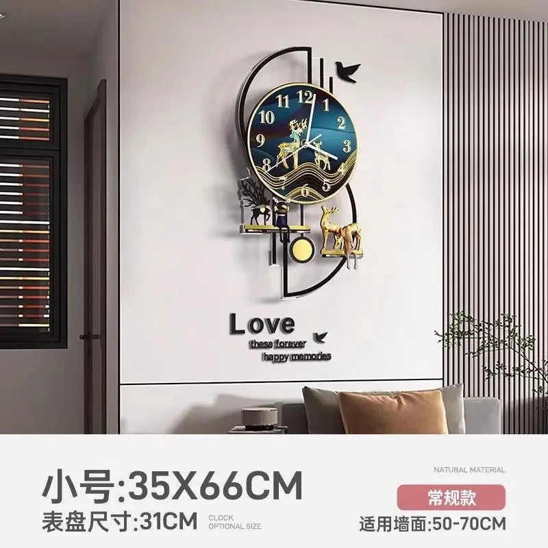 Luxury Wall Clock Living Room Modern Luxury Timepiece Creative Home Clock Wall Lamp Reloj Digital Pared Home Decoration Unusual
