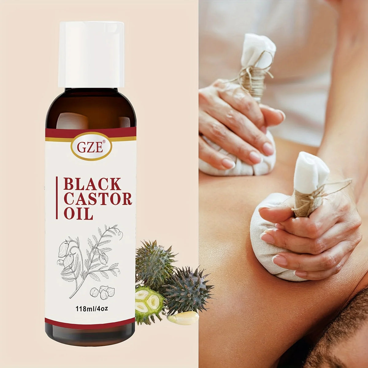 Jamaican Black Castor Oil for Hair Strengthens & Thickens | Body Care - Roasted & Cold-Pressed - Body Massage Oil for Hair