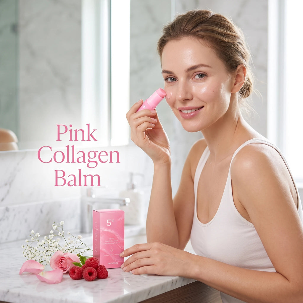 5% PDRN Pink Collagen Multi Balm Stick Hydrating Firming Plumping Smooth Fine Lines Barrier Repair Collagen Solid Balm 10g