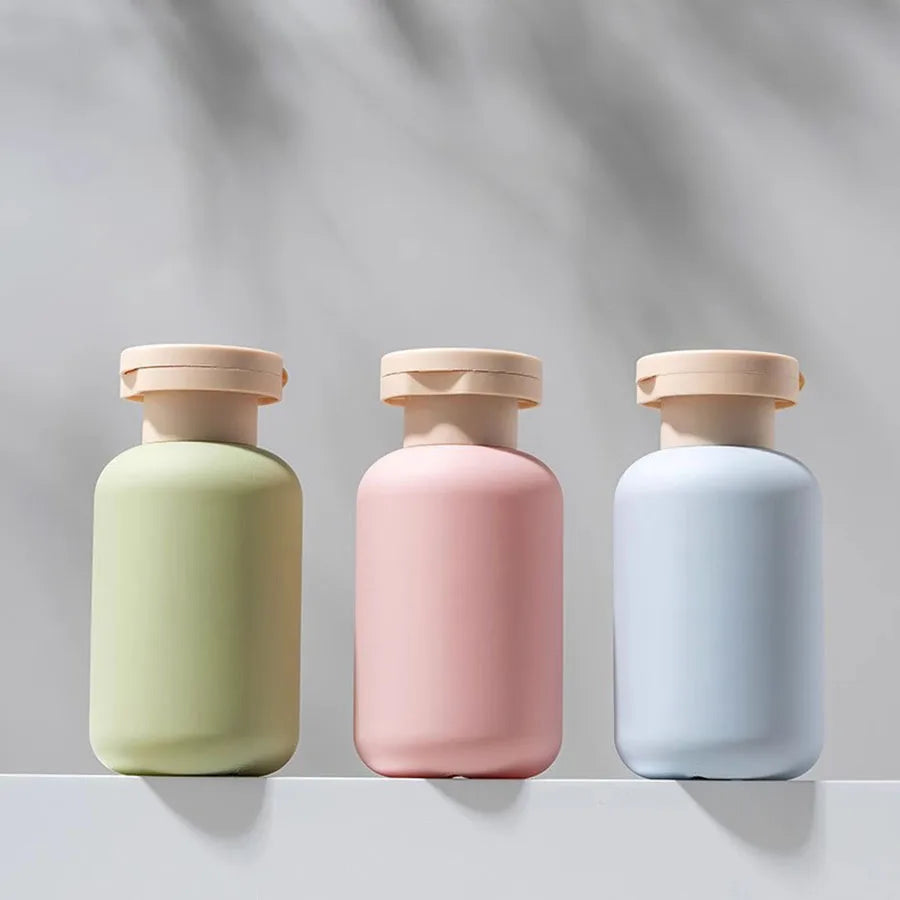 3pcs 100ml Plastic Travel Shampoo Bottles Clear Blue Shampoo Lotion Shower Gel Foam Pump Bottles