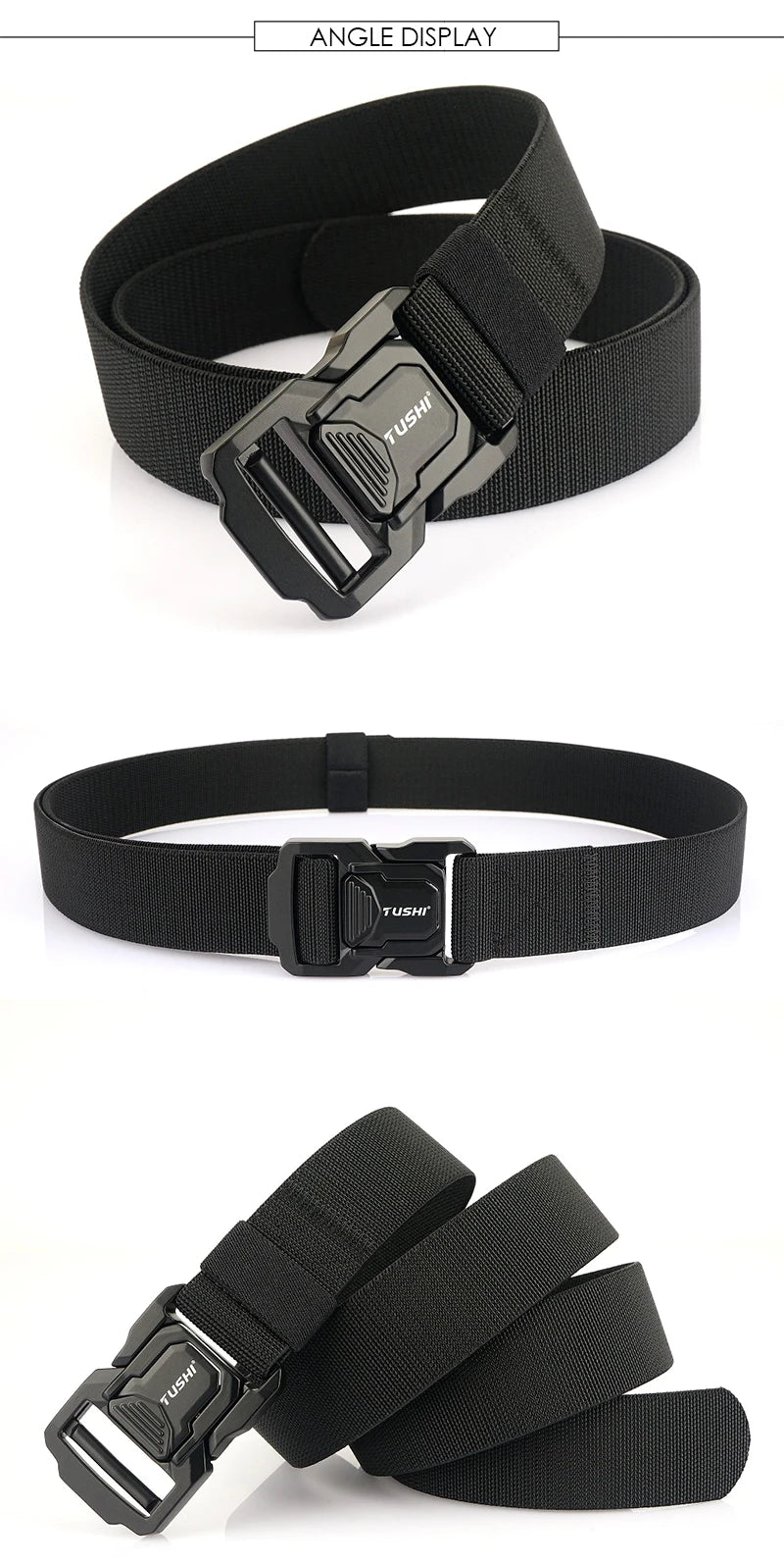 VATLTY 2023 Elastic Belt for Men Aluminum Alloy Quick Release Buckle Unisex Hiking Belt Military Tactical Belt Stretch Girdle