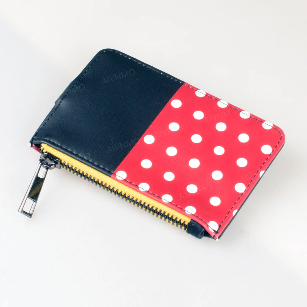 Cute Bow Dot High-Quality Zipper Wallet, Fashionable Personalized Card Holder, Stylish Coin Purse, Trendy Accessory for Daily