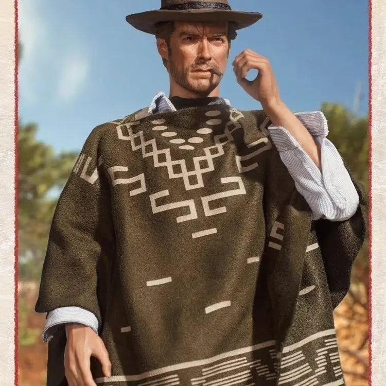 Men's Cape Fashionable Knitted Fringed Pullover Mantle Men Thickened Warm Large Shawl Wool-like Material Winter Season