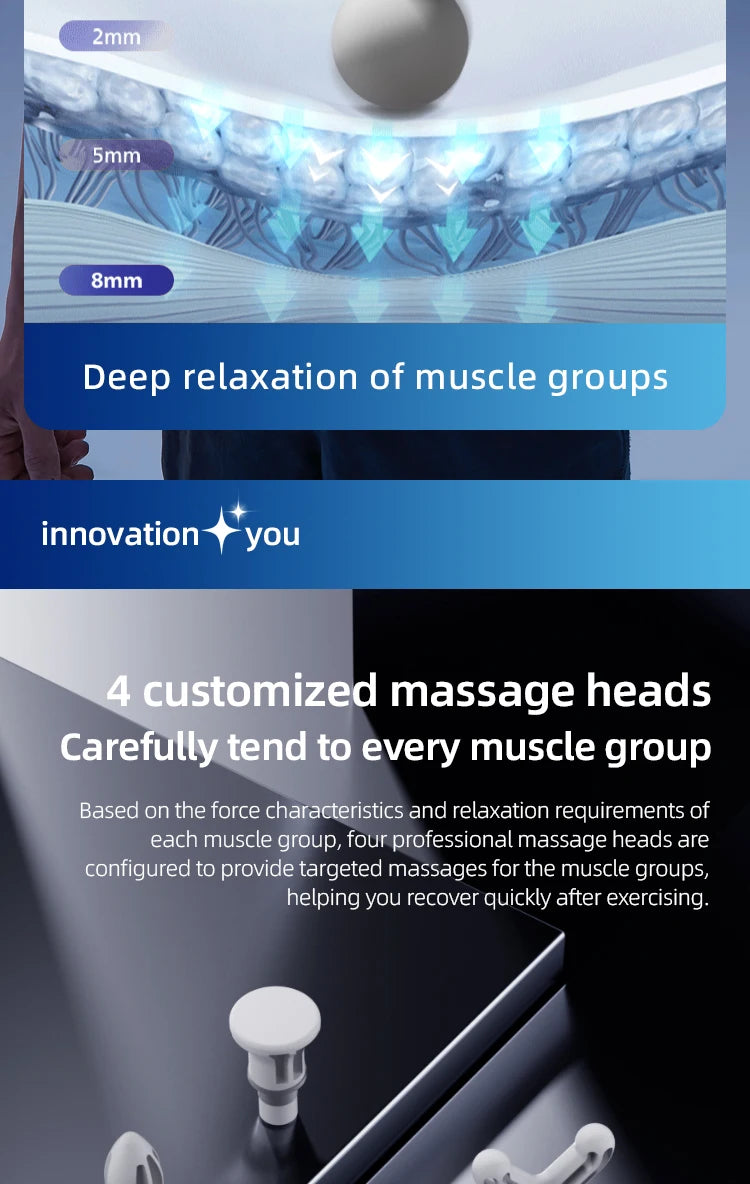 Intelligent Multifunctional Massage Gun Handheld Detachable Long-Handled Elbow Fascia Muscle Relaxation Massager Home Office Use