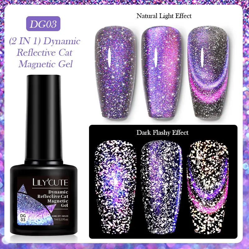 LILYCUTE 7ml Gold Coffee Cat Magnetic Gel Nail Polish Autumn Winter Nails Ultra Shine Moonlight Semi Permanent UV Gel Soak Off