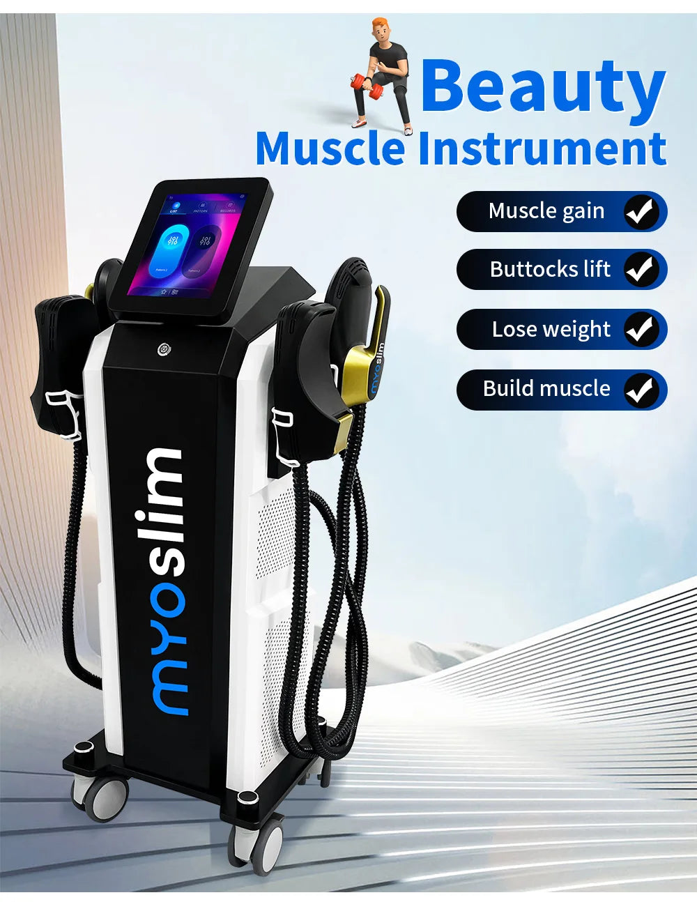 EMS Body Sculpt Machine RF Sculpting Weight Loss Burning Fat Slimming Muscle Equipment Stimulation 6500W  MYOslim