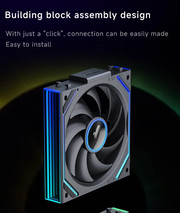 Jungle Leopard V2 SE 120mm Reverse Fan ARGB PWM PC Case Fan with Hydraulic Bearing White Spliceable Low Noise