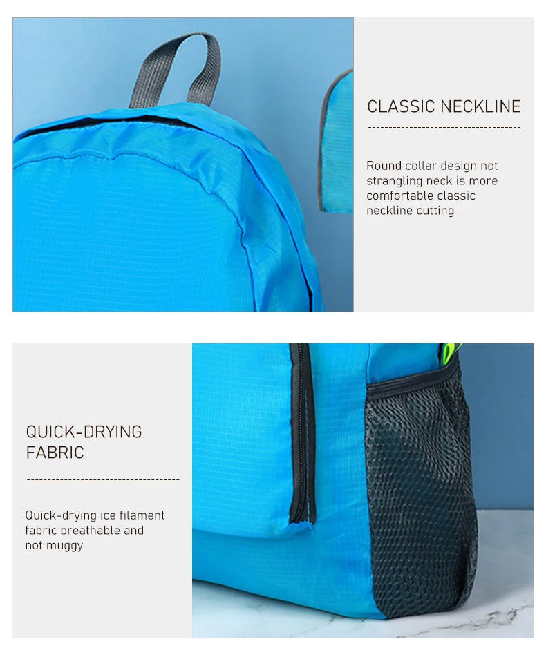 Outdoor Backpack Leisure Large Capacity Lightweight Water Proof Foldable Backpack Outdoor Travel Book Bag
