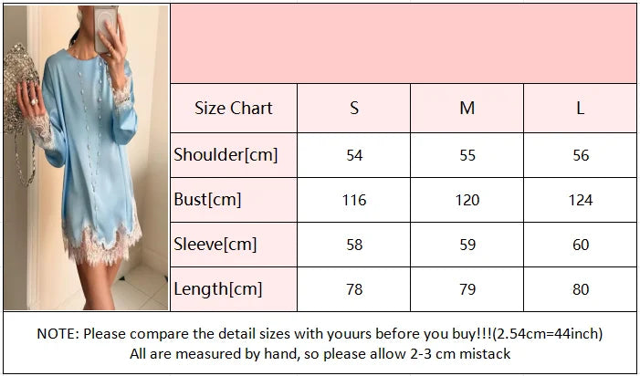 Satin Lace Patchwork Dress Women Long Sleeve O-neck Casual 2026 Spring Female Dresses Casual Solid Beach Robe Not Contain Pearls